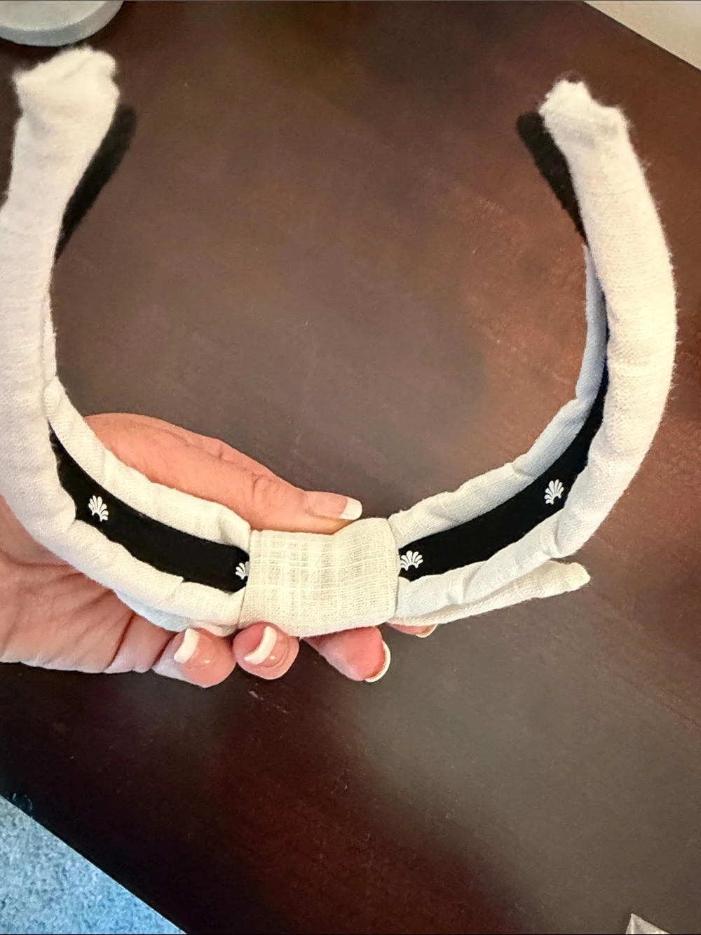 Lele Sadoughi girls white Knotted Linen Headband