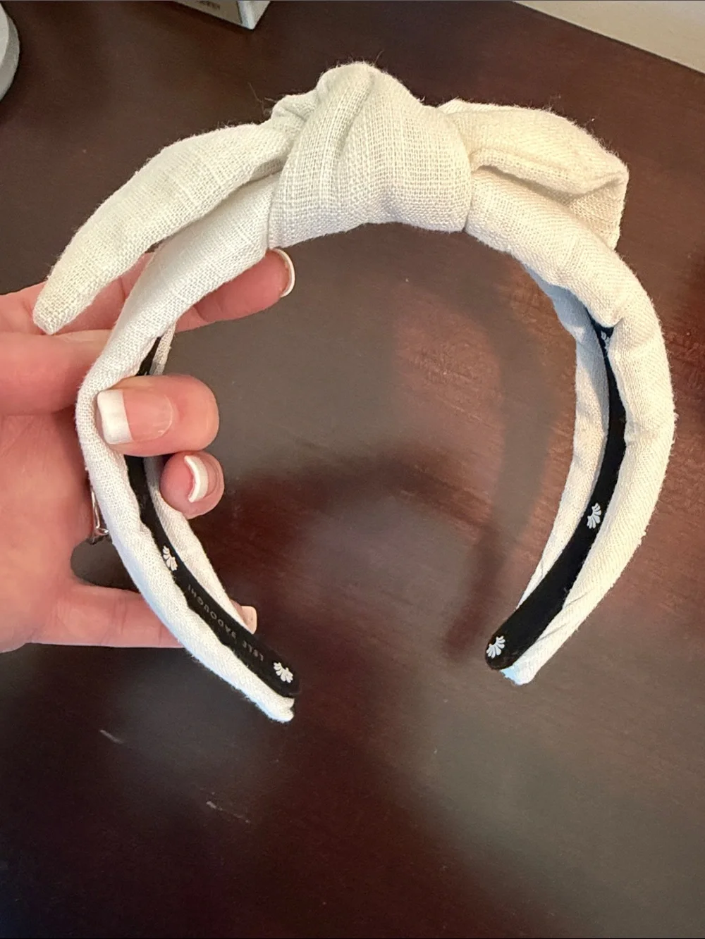 Lele Sadoughi girls white Knotted Linen Headband
