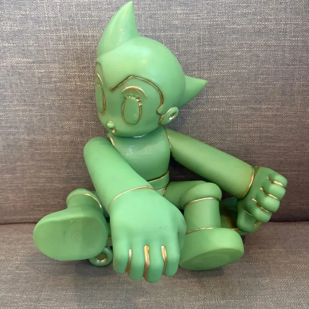 Tezuka Astro Boy Freestyle Jade Green Aged Copper Figure With Skateboard