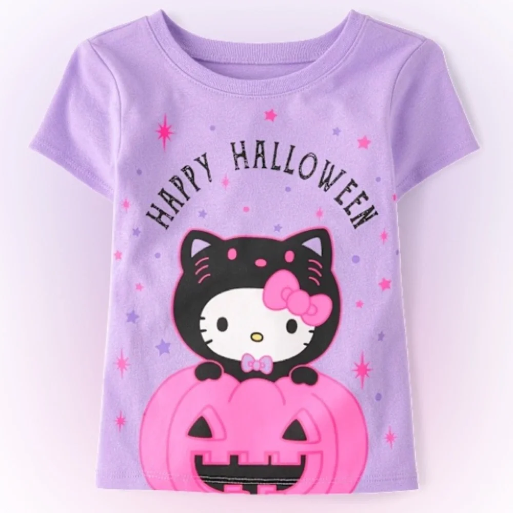 The Children’s Place Hello Kitty® Glow Happy Halloween Graphic Tee Size M (7/8)