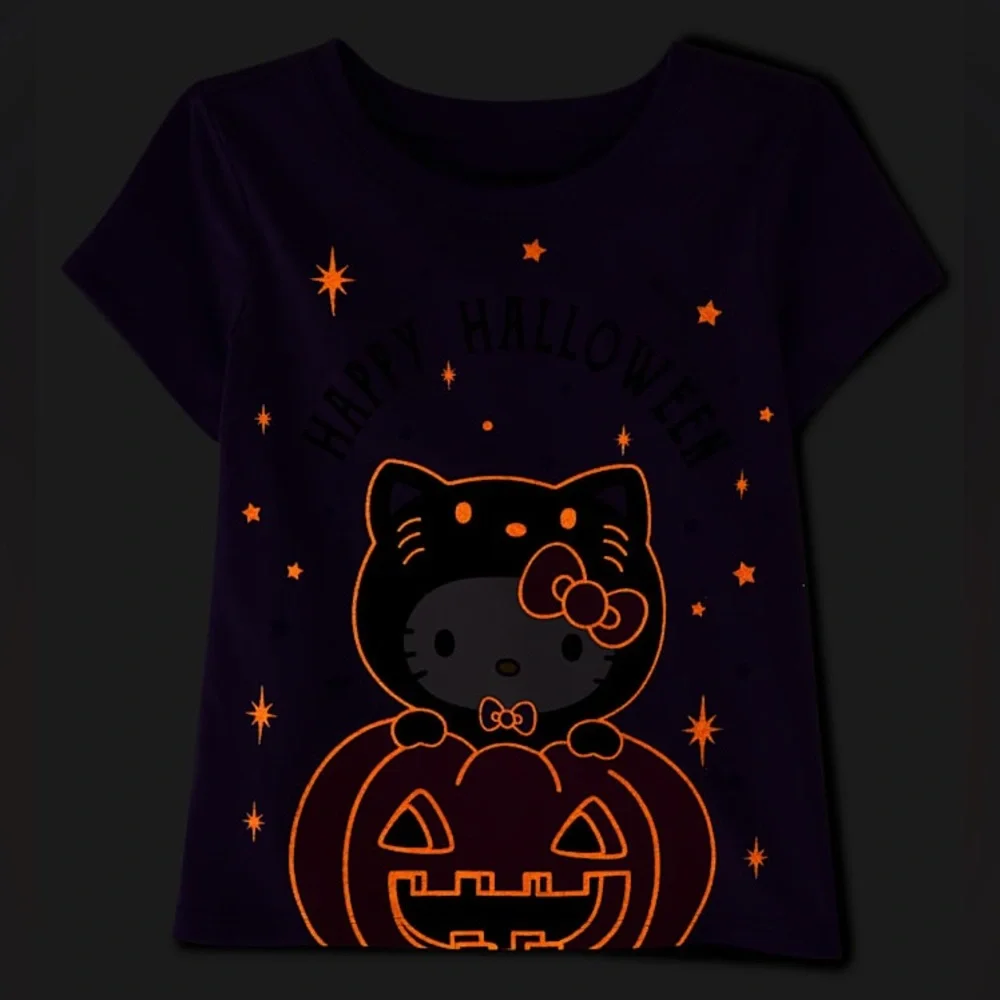 The Children’s Place Hello Kitty® Glow Happy Halloween Graphic Tee Size M (7/8)