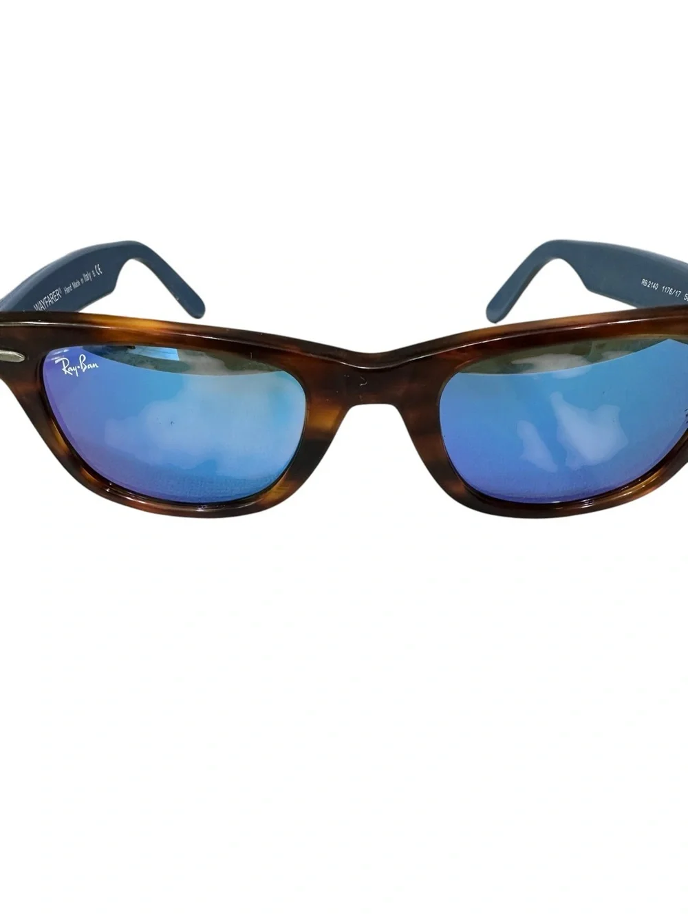 Ray-Ban RB2140 1176/17 Original Wayfarer Blue Mirrored Lens - Brown and Blue