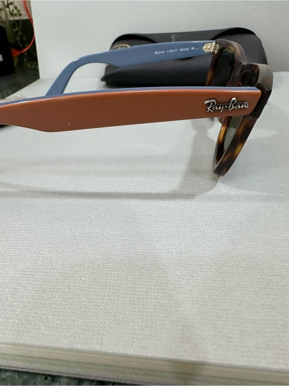 Ray-Ban RB2140 1176/17 Original Wayfarer Blue Mirrored Lens - Brown and Blue