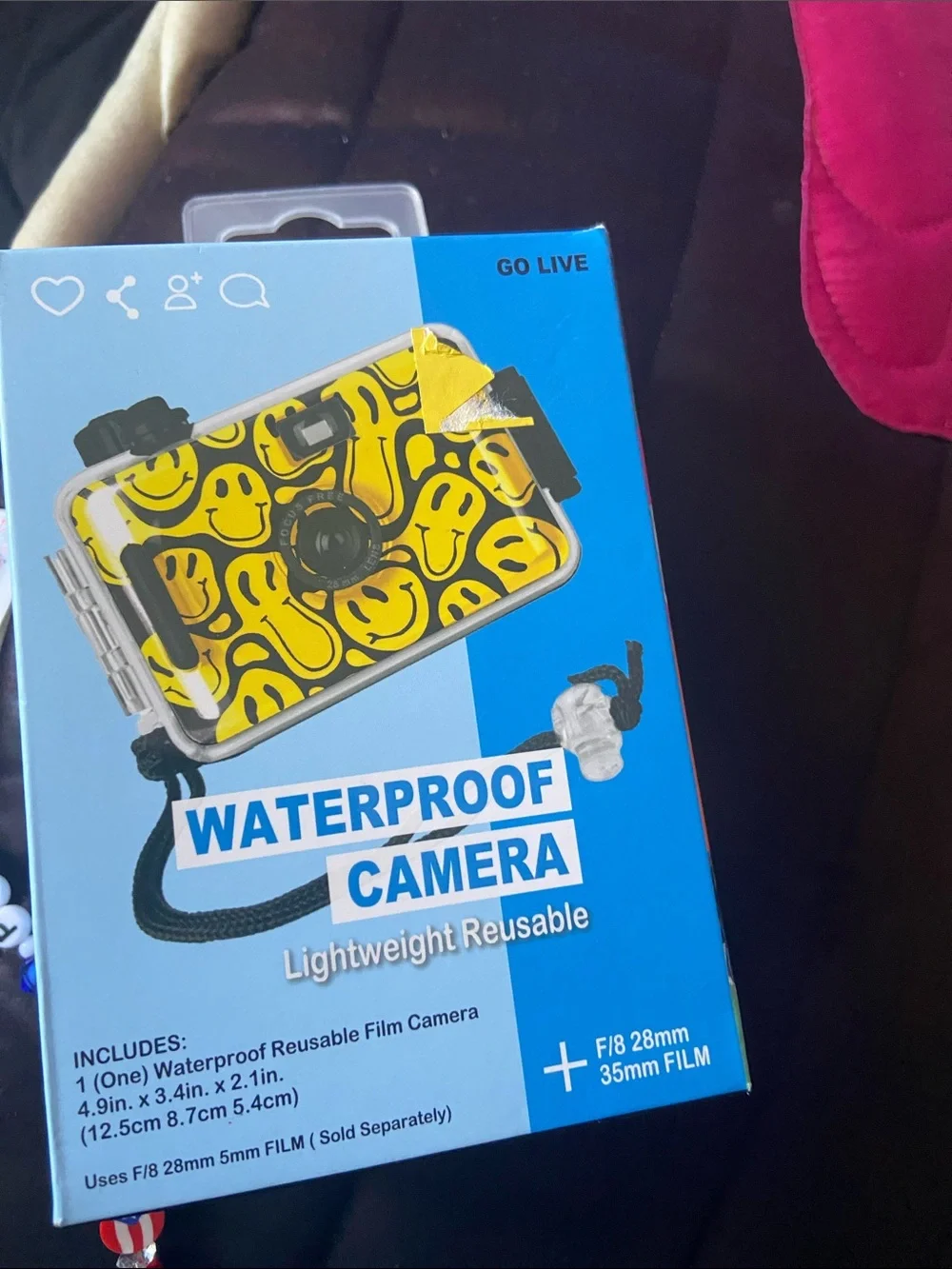 Yellow Smiley Waterproof Camera - Reusable Film Camera