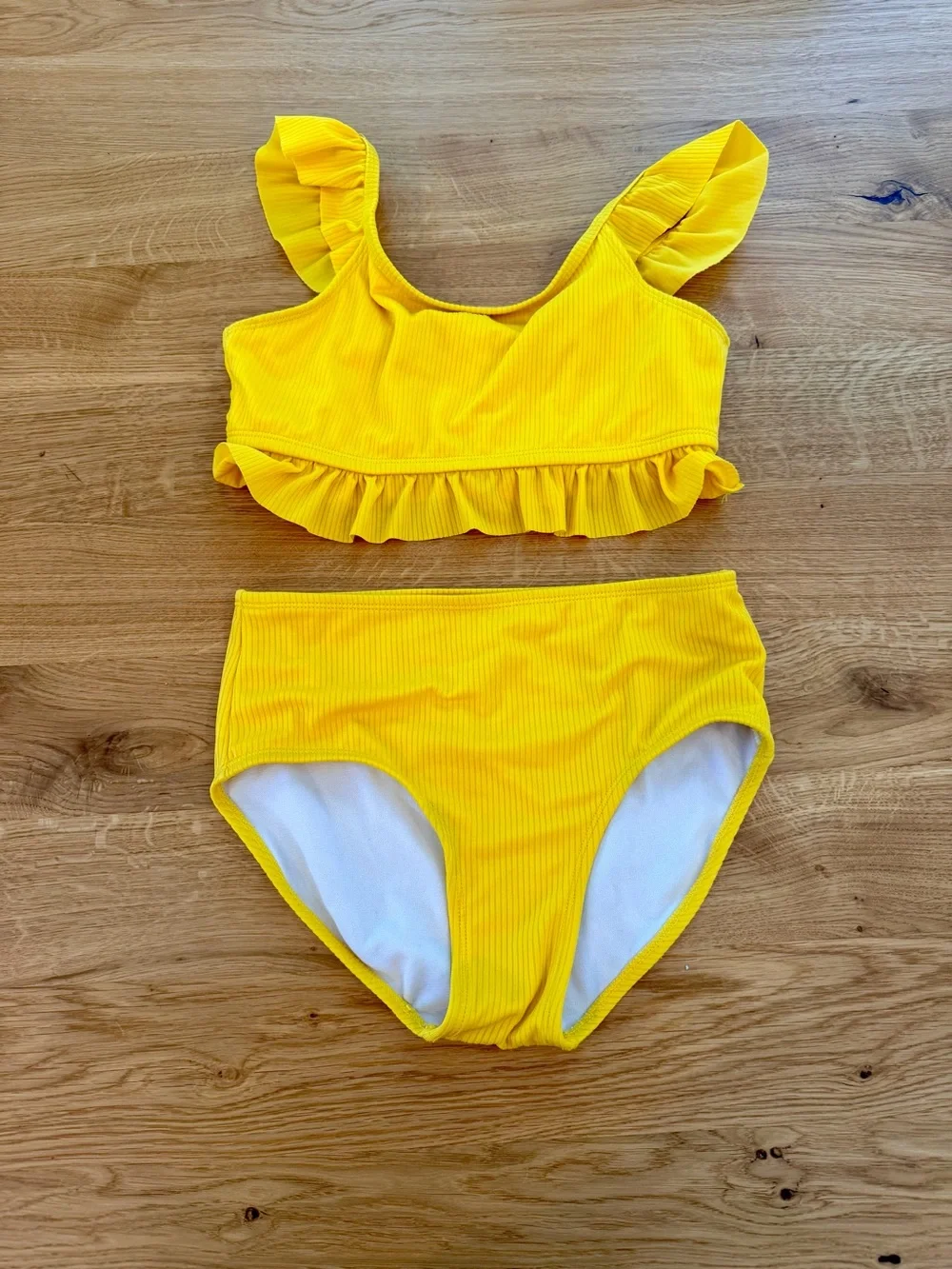 Justice girls XL Bright Yellow Ruffle Two-Piece Bikini