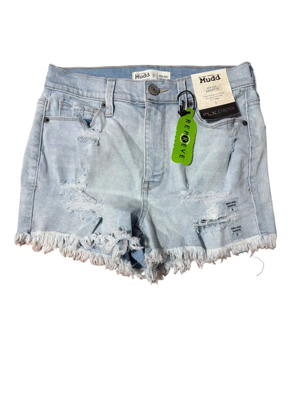 Mudd Jean Shorts Light Blue Distressed Size 28