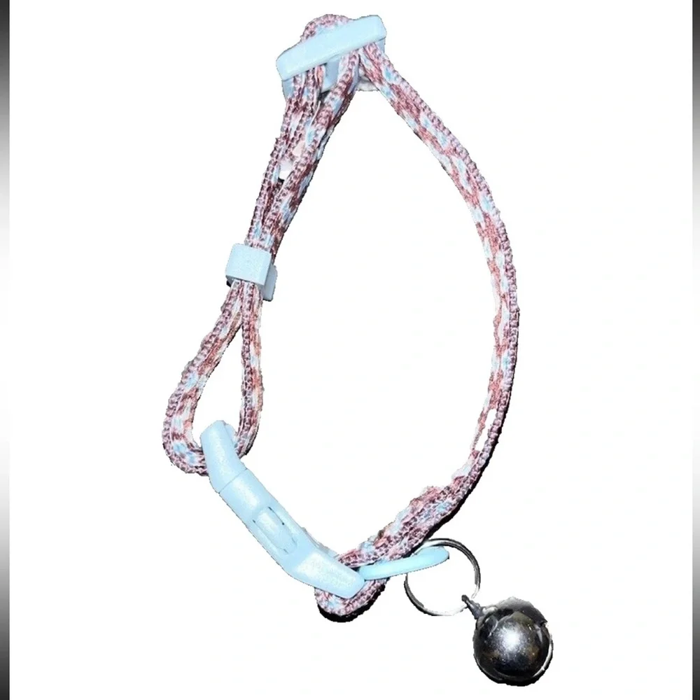 Dog Collar with Bell Bone Patterned Size Small NWOT