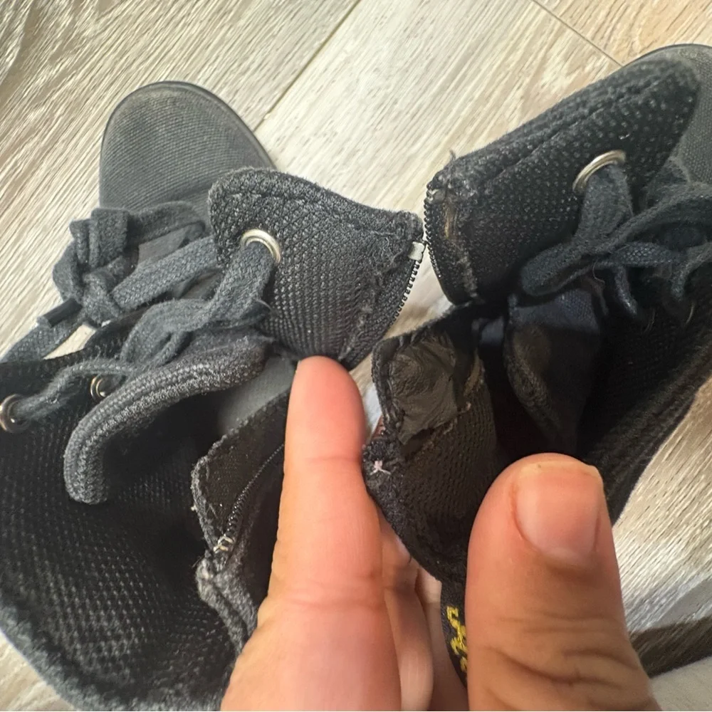 2  set of shoes for little kids. Birkenstock sandals and Dc martens boots