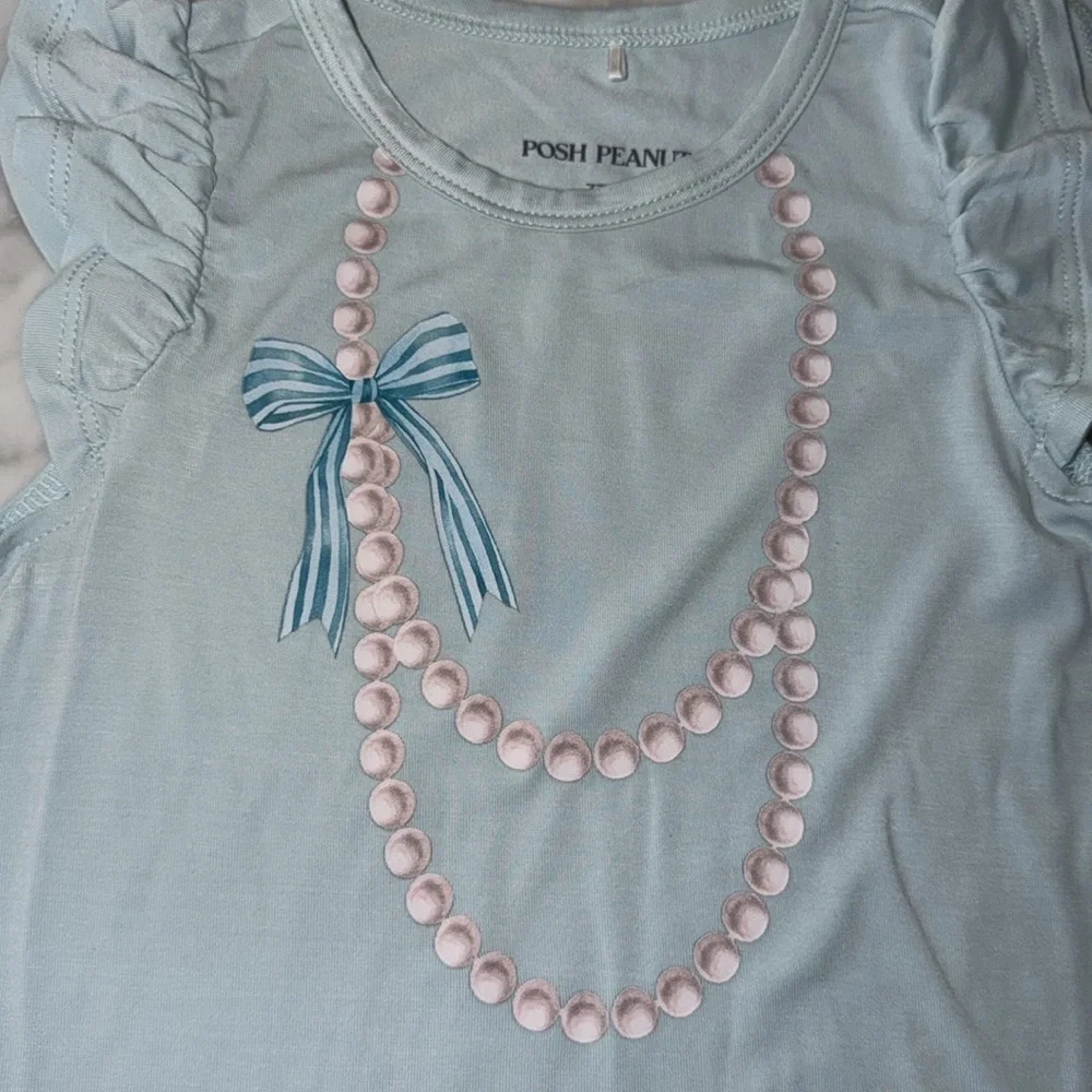 NWOT POSH PEANUT RUFFLE SHORT SLEEVE SHIRT 3/4T