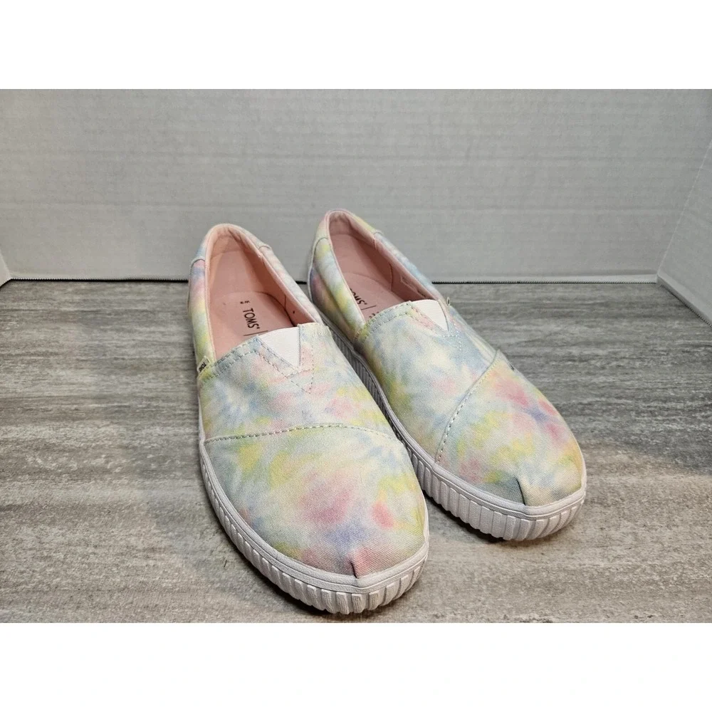 Toms women shoes Aplargata Indigo 10016617 white multi tie dye canvas SZ 9W