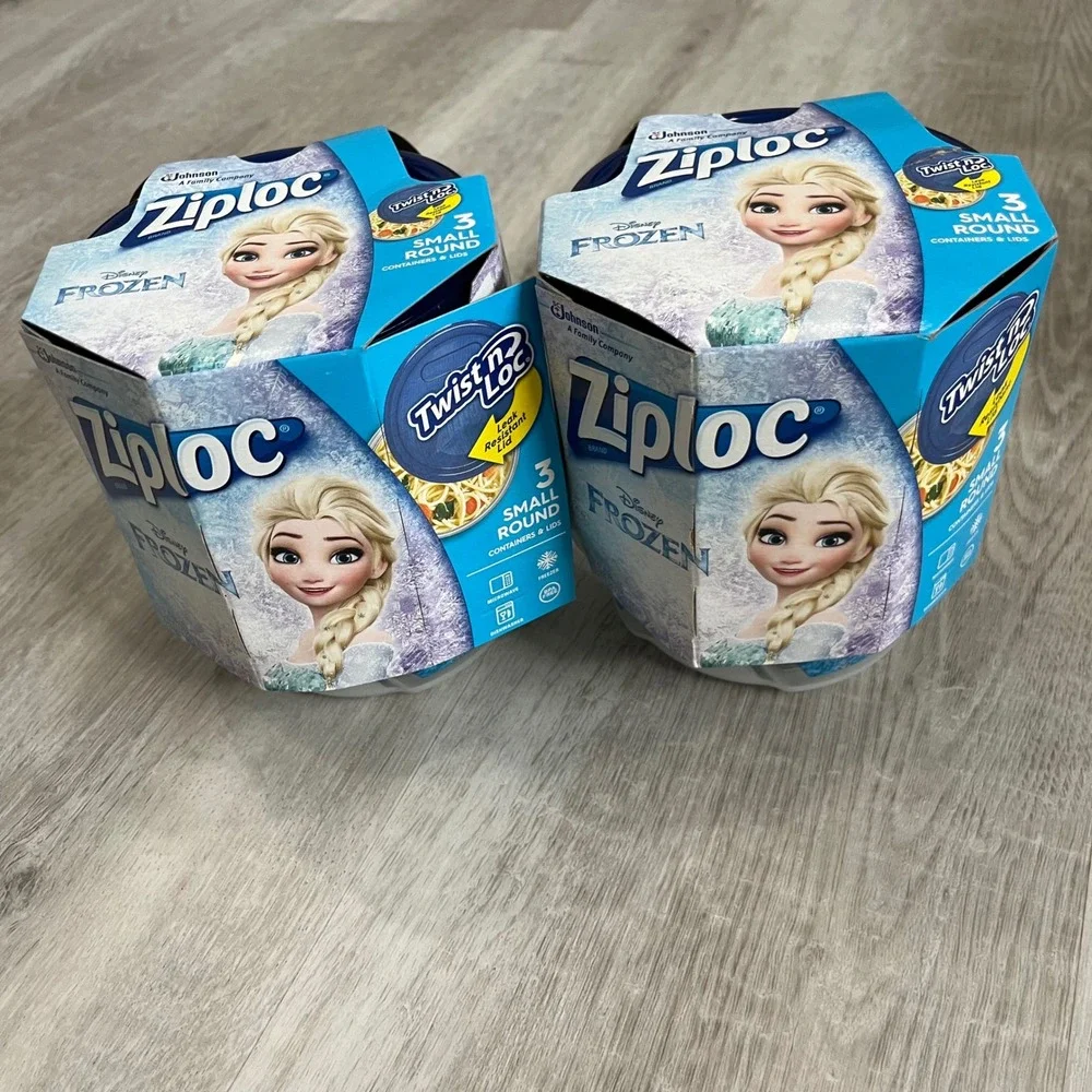 Ziploc Twist N Loc Frozen Food Storage Containers 3 Small Round 2 Sets NEW