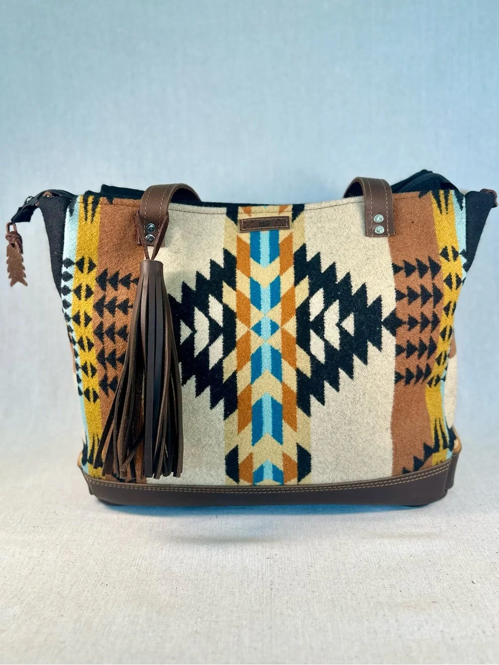 Mercy Grey Design Co Tote Bag Pendleton Wool Wyeth Trail Pattern