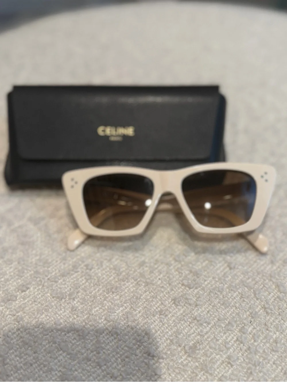 Celine Cream/Ivory Cat-Eye Sunglasses - CL401871 25f with Brown Gradient Lense