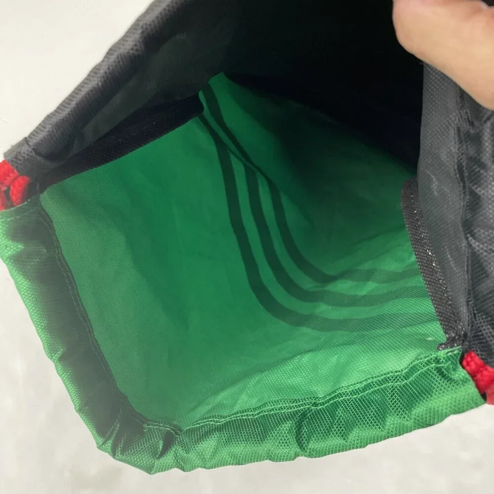 ADIDAS Drawstring Backpack Bag Poly Canvas Lightweight Green Red White Gym