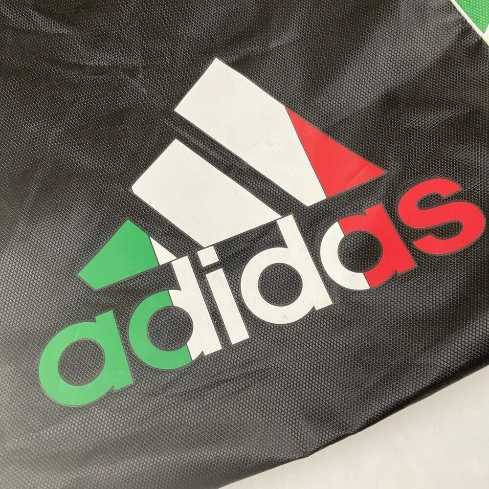 ADIDAS Drawstring Backpack Bag Poly Canvas Lightweight Green Red White Gym