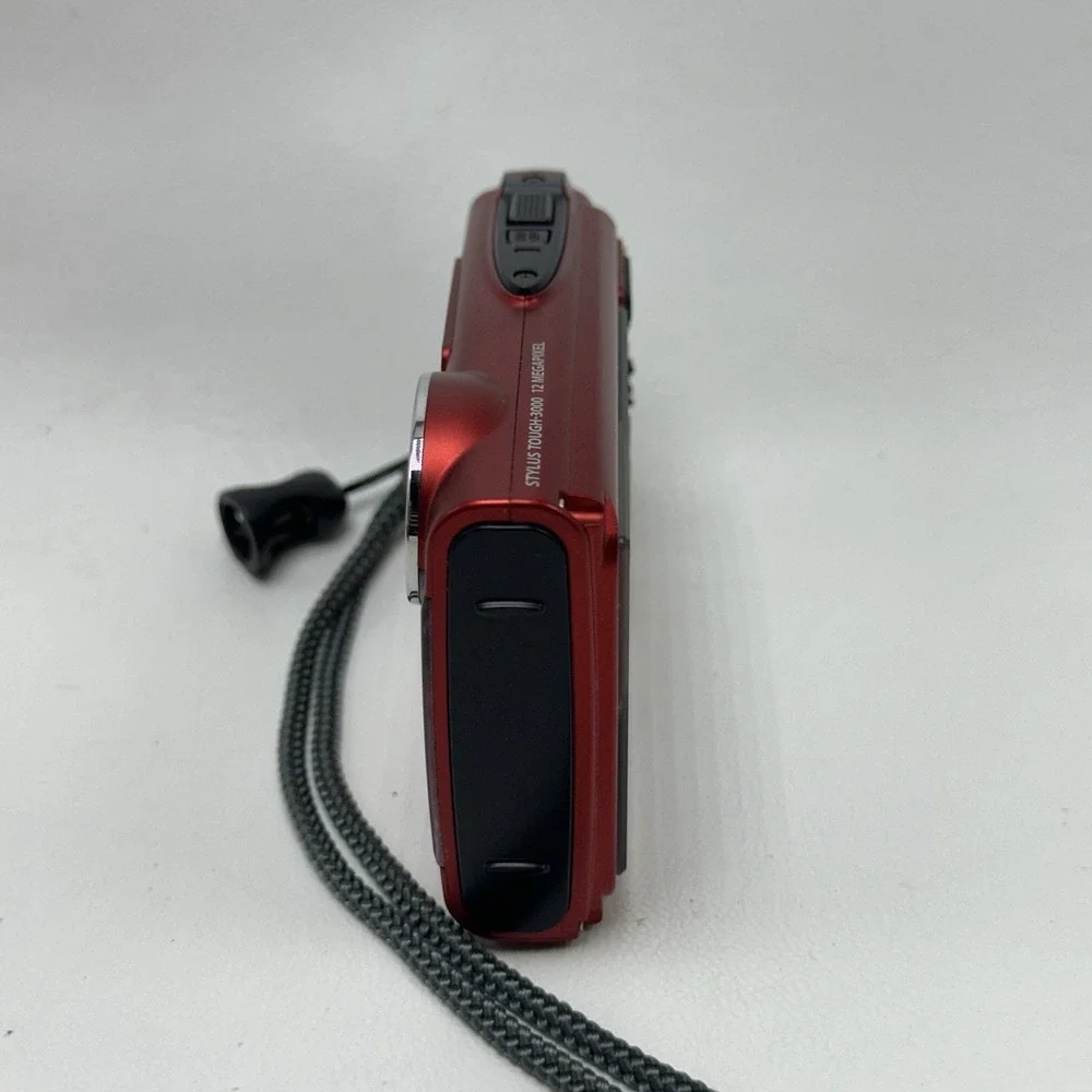 Olympus Stylus Tough 3000 12MP Red Waterproof Camera Bundle w/Case Battery Float