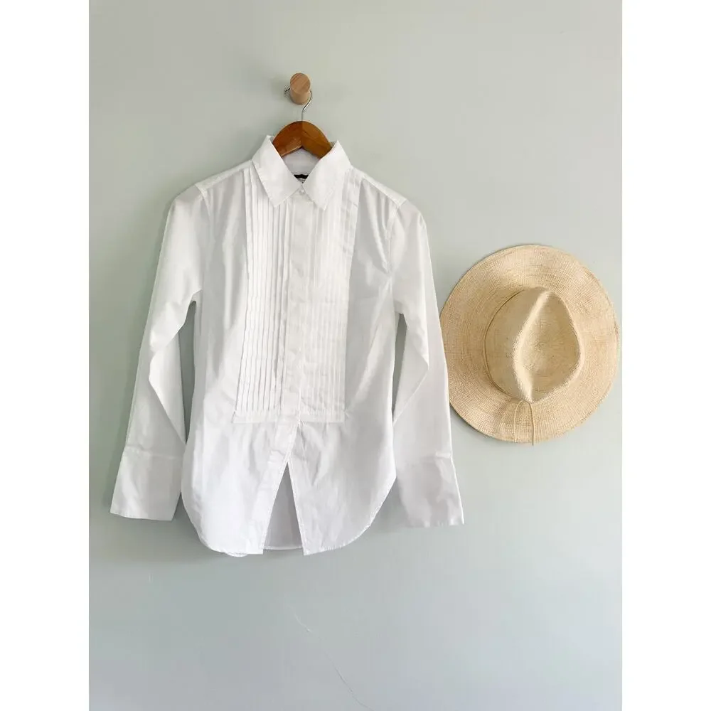 Madewell | NWT Cutaway Tuxedo Shirt White Poplin | Sz XXS