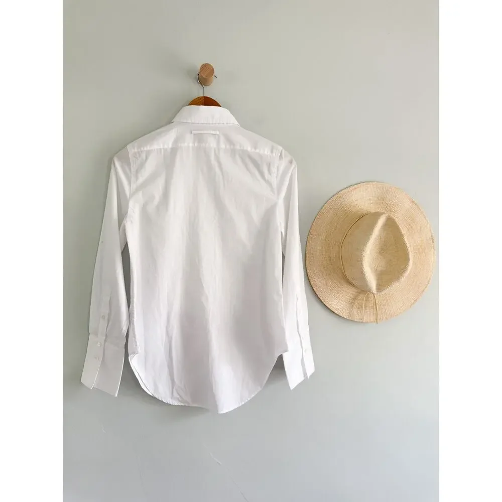 Madewell | NWT Cutaway Tuxedo Shirt White Poplin | Sz XXS