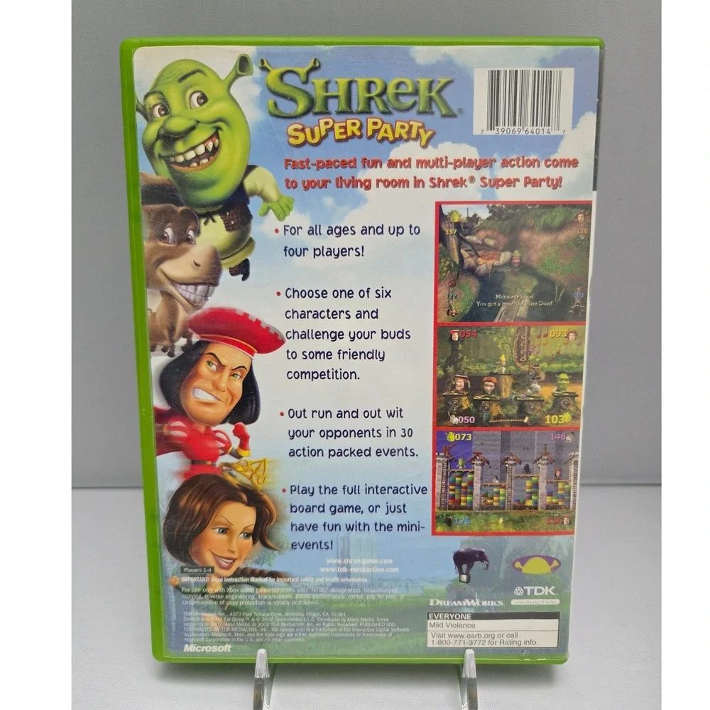 Shrek Super Party 2002 - Microsoft Xbox -‎ Original Case And Game Disc Working