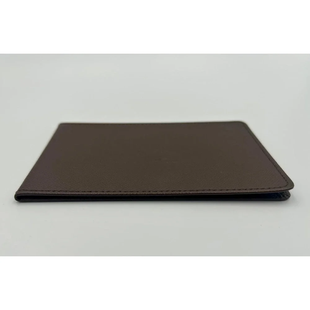 Louis Vuitton Taiga Leather Bifold ID Card Holder Brown Wallet with COA