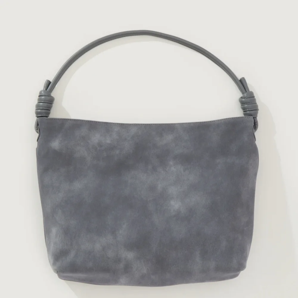 8 Other Reasons Cold Shoulder Bag Vegan Cow Hide Sloich Purse STONE Gray