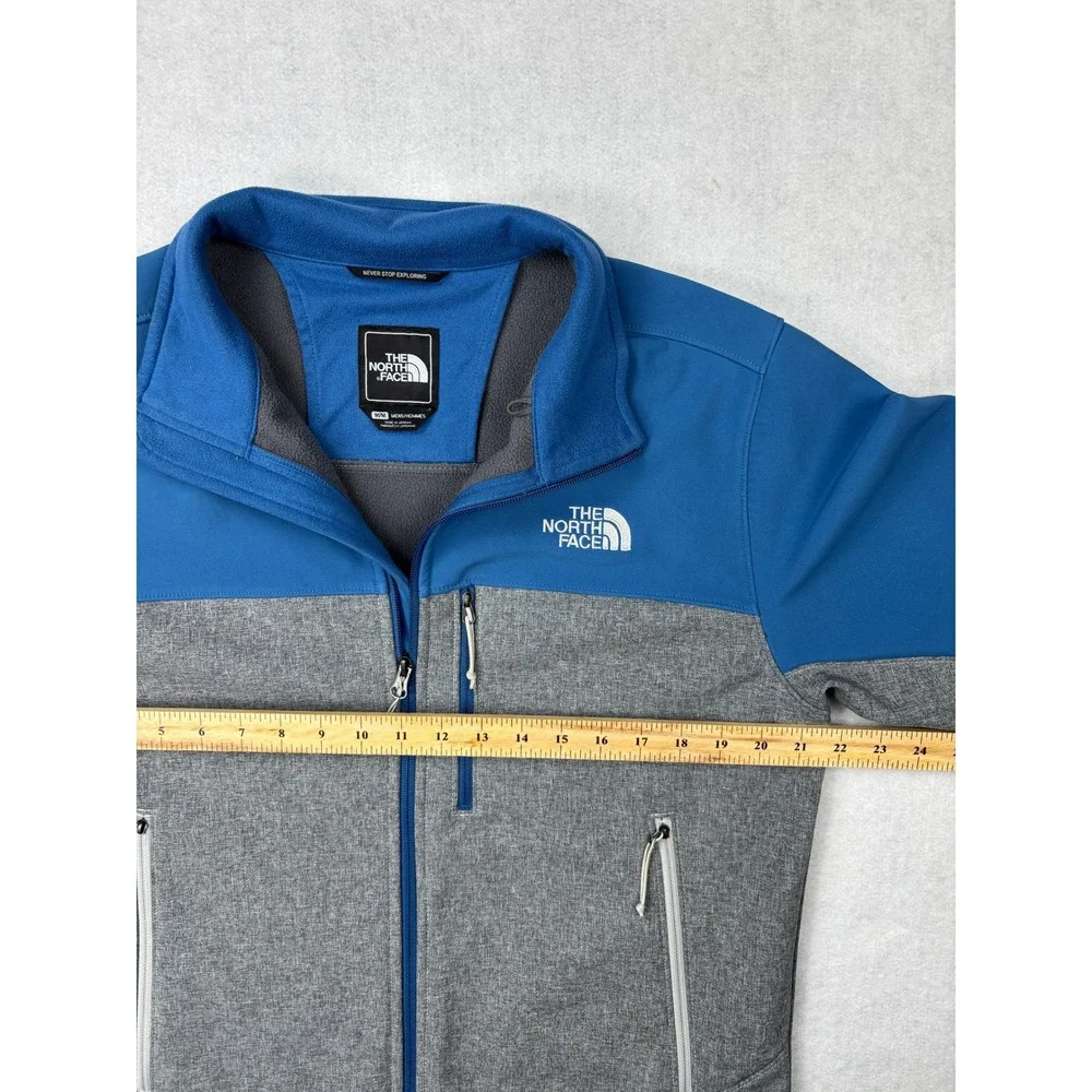 The North Face Apex Softshell Jacket Mens Medium Blue Gray Windwall Full Zip