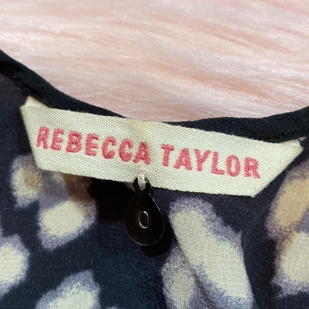 Rebecca Taylor Silk Leopard Print Blouse Tank sz 0