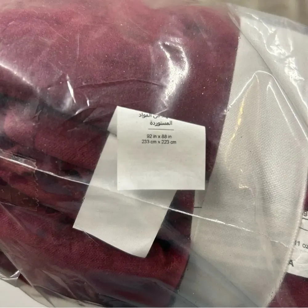 Pottery Barn Velvet Tufted Quilt FULL QUEEN Merlot Deep Dark Red Bedding NWT