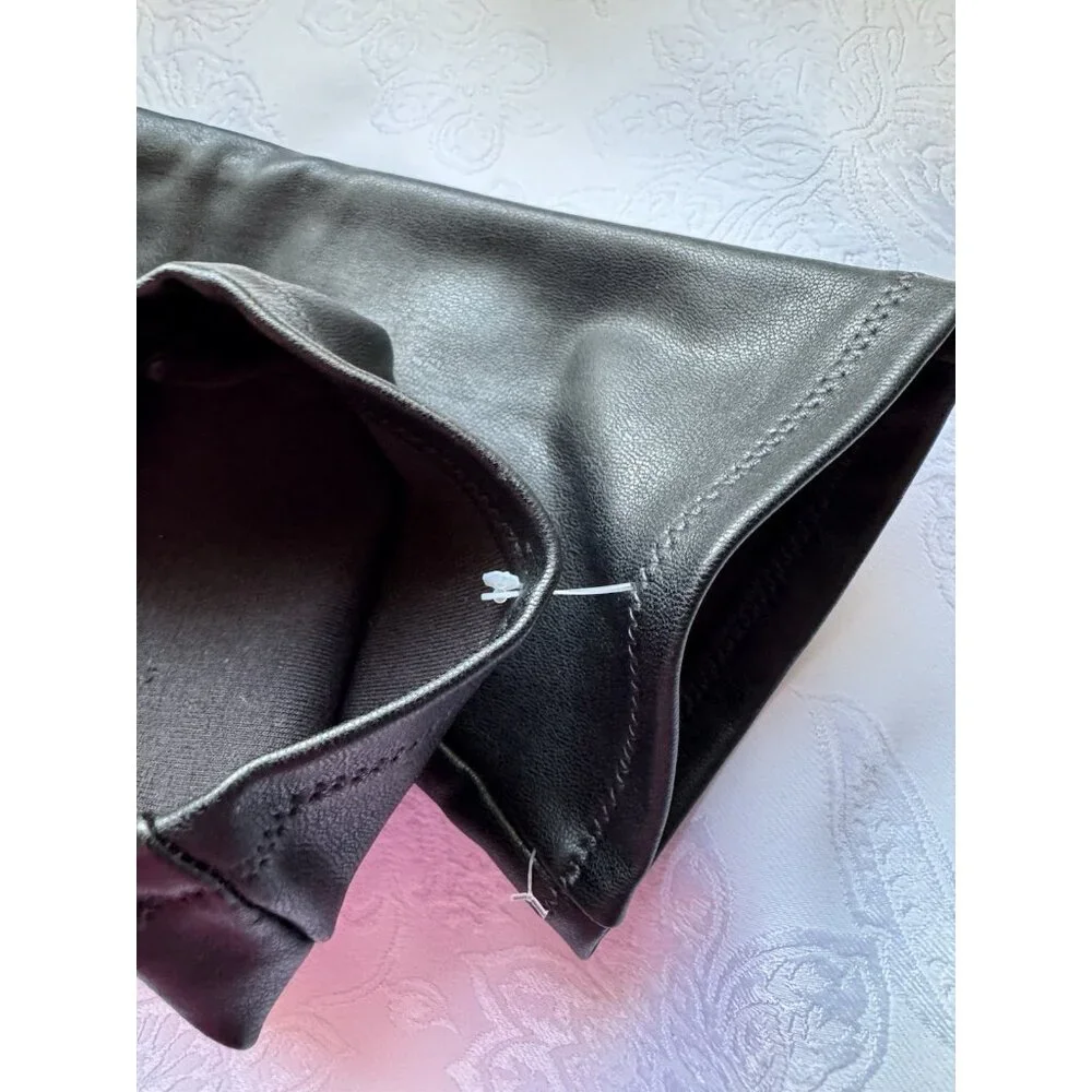 SKIMS Women Small 2023 Faux Leather Formal Length Long Gloves Onyx Black NEW