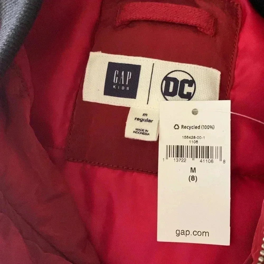 Gap NWT GapKids DC Justice League flight jacket, Red Size Medium