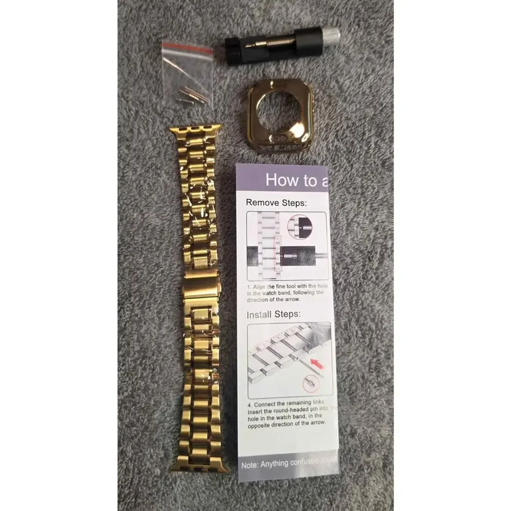 Gold MioHHR Smart Watch Band Stainless Steel Compatible with 42mm Apple Watch