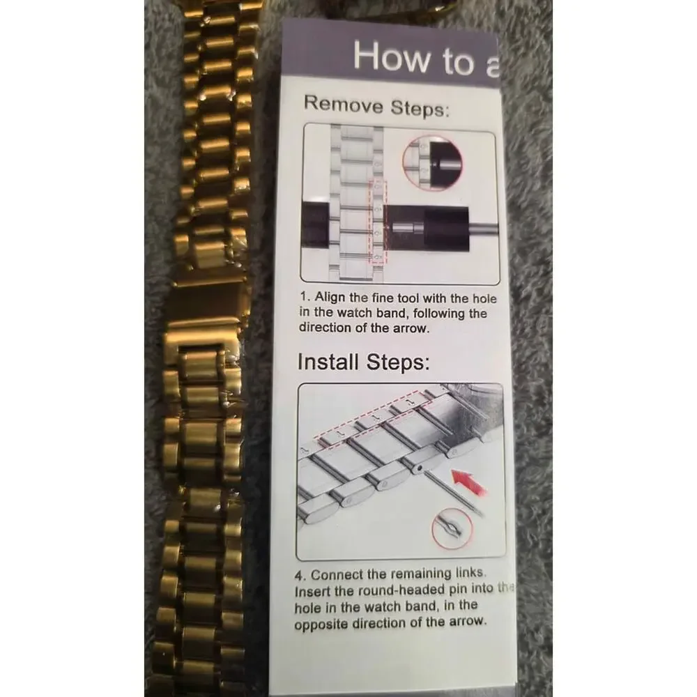 Gold MioHHR Smart Watch Band Stainless Steel Compatible with 42mm Apple Watch