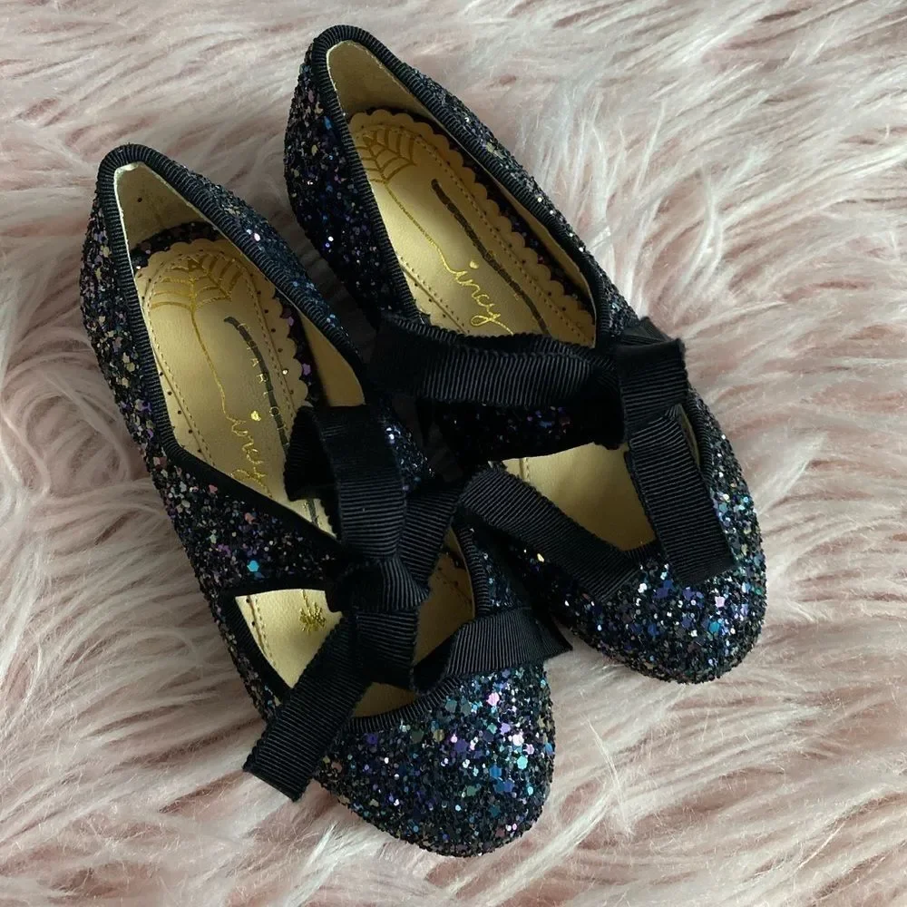 Charlotte Olympia Incy Olivia Blue Glitter flats