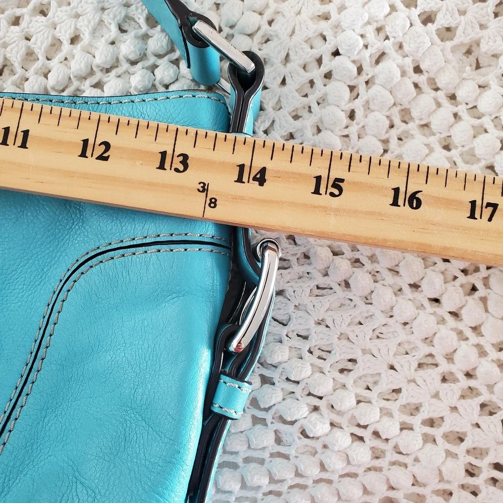 Michael Kors‎ Hobo Bag Womens Large Turquoise Leather Shoulder Purse Brookville