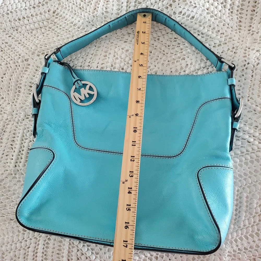 Michael Kors‎ Hobo Bag Womens Large Turquoise Leather Shoulder Purse Brookville