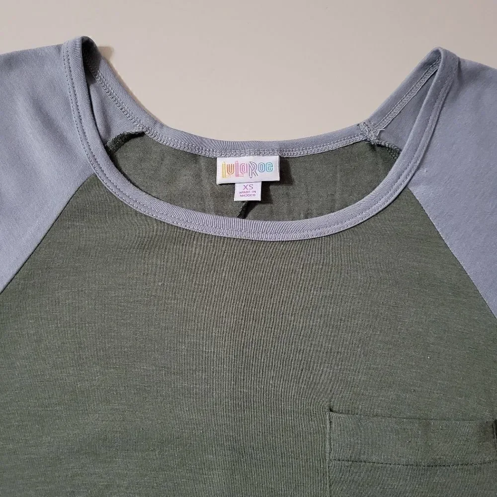 LuLaRoe Carly Green Swing Dress Scoop-neck Short Sleeve Hi-Low Hemline