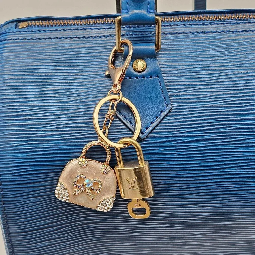 Louis Vuitton Authentic Gold Padlock 🔒 Key + Unbranded Keychain Bag Charm