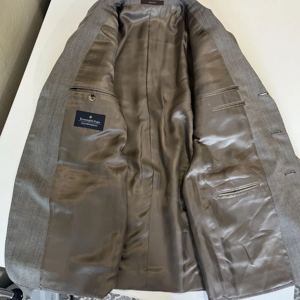 Ermenegildo Zegna 100% Wool Fine Italian Weave Side Vented Sport Coat Blazer 40‎