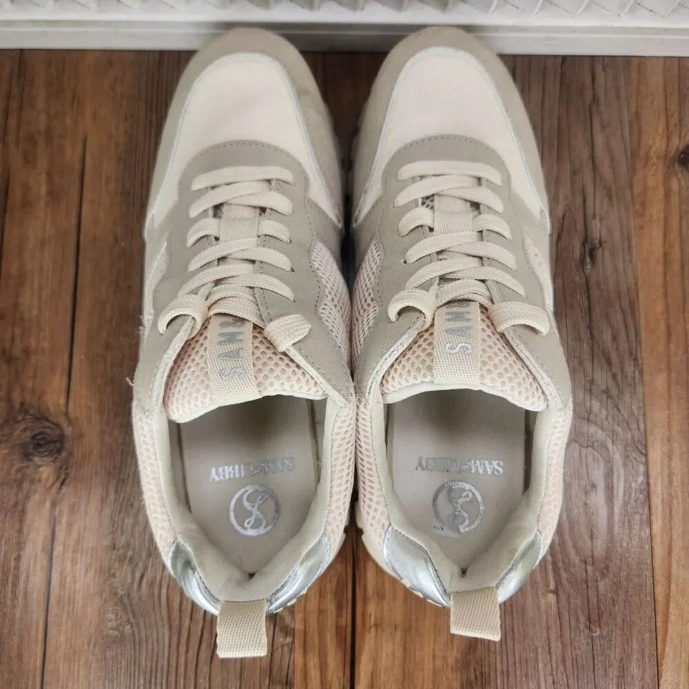 Sam & Libby Randal Lace Up Jogger Womens Size 7.5 M Gray Designer Sneakers Shoes