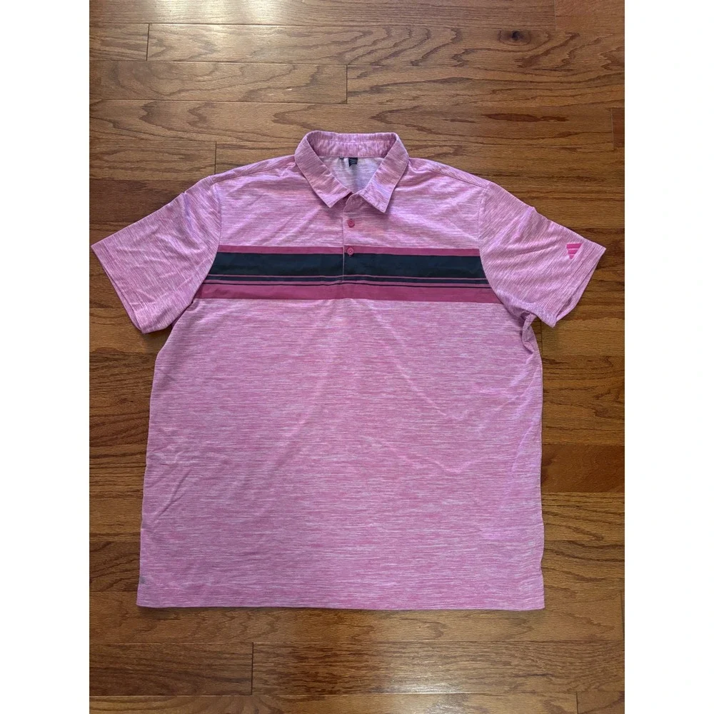 Adidas Pink‎ Short Sleeved Polo Size 2XL