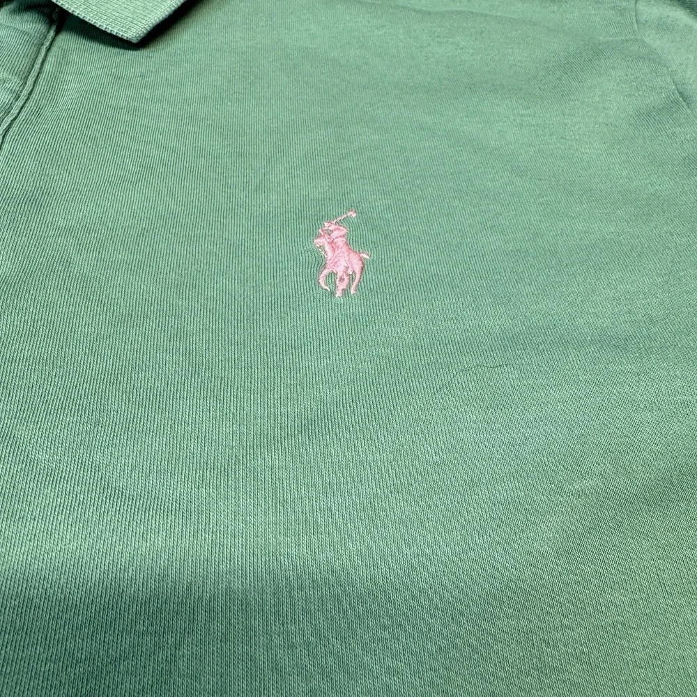 Polo Ralph Lauren Shirt‎ Mens M Medium Light Green 100% Cotton Pink Pony