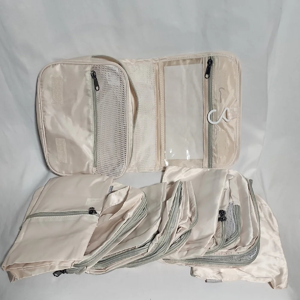 Beige Travel Organizer Set
