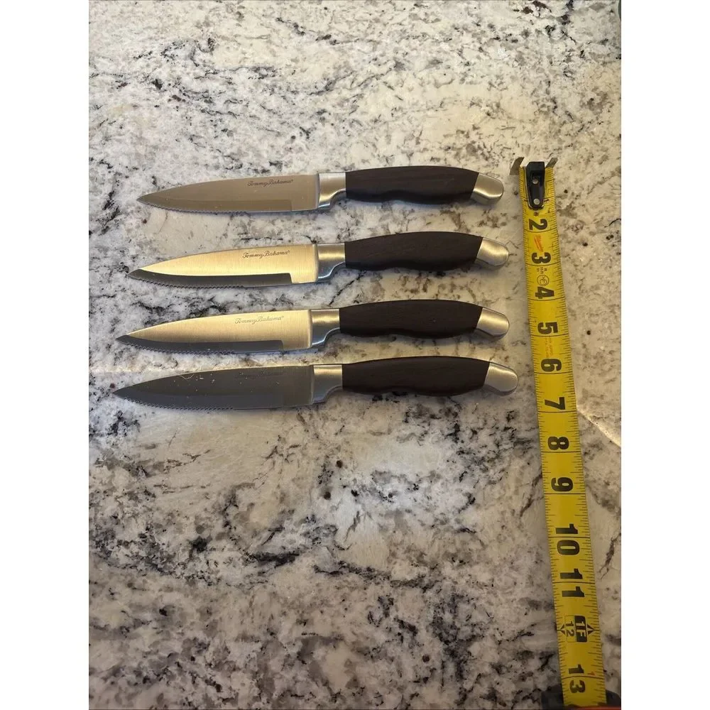 Tommy Bahama Stainless‎ Steel and wood Set Of 4  Steakhouse Knife Fishing Beach