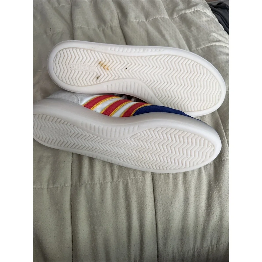 Adidas SL 72 RS Mens 12.5 White Blue Red Yellow Retro Sneakers JQ9003