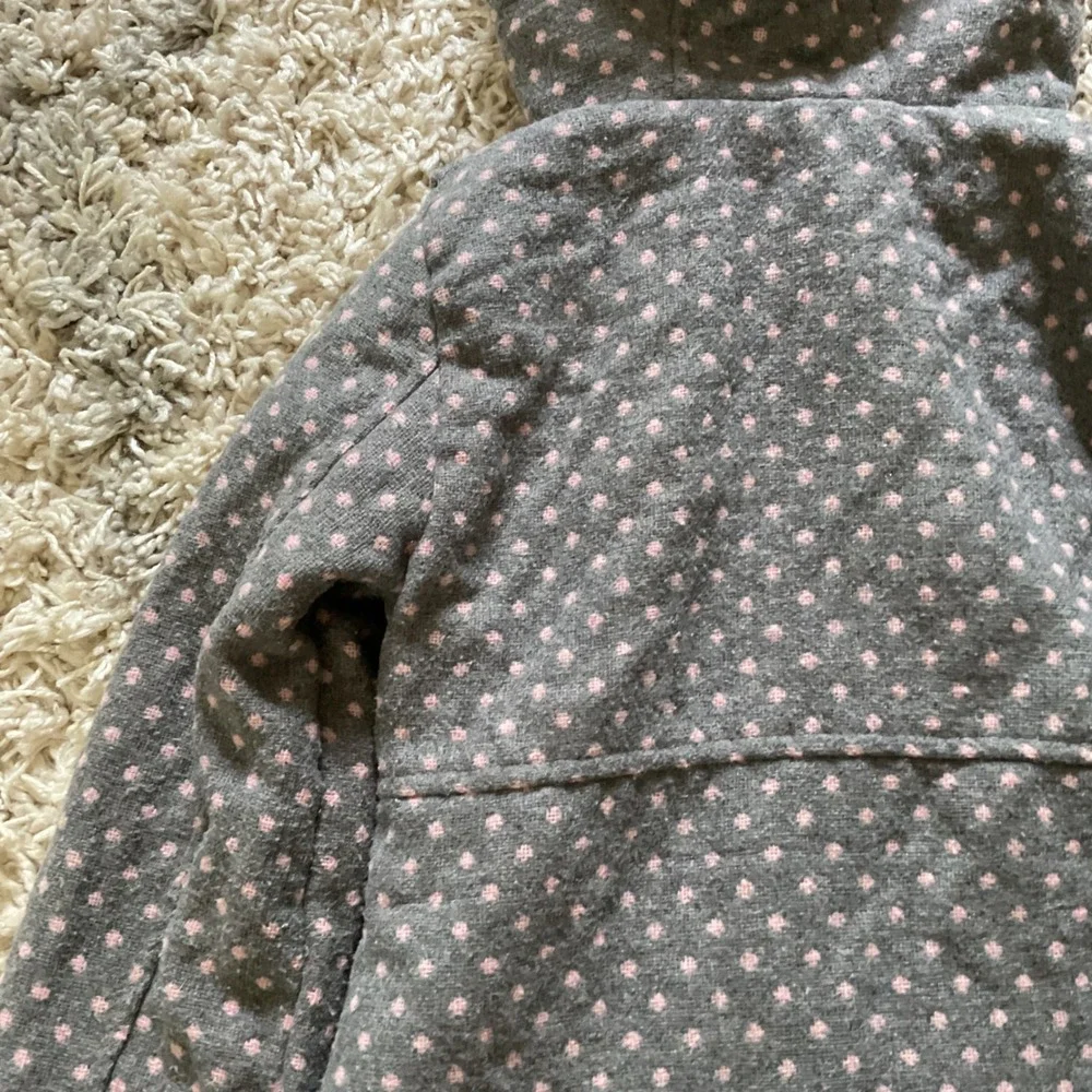 Pink Platinum Girls Grey Pink Polka Dot Hooded Peacoat Jacket Size 5/6
