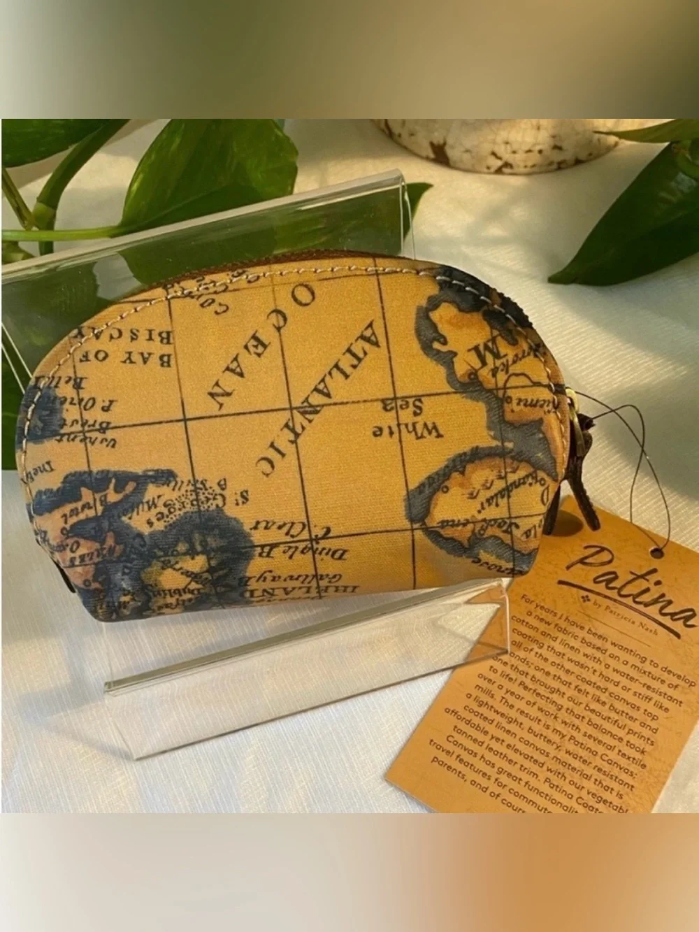 NWT Patricia Nash Patina Mini Cosmetic Case- European Map Print