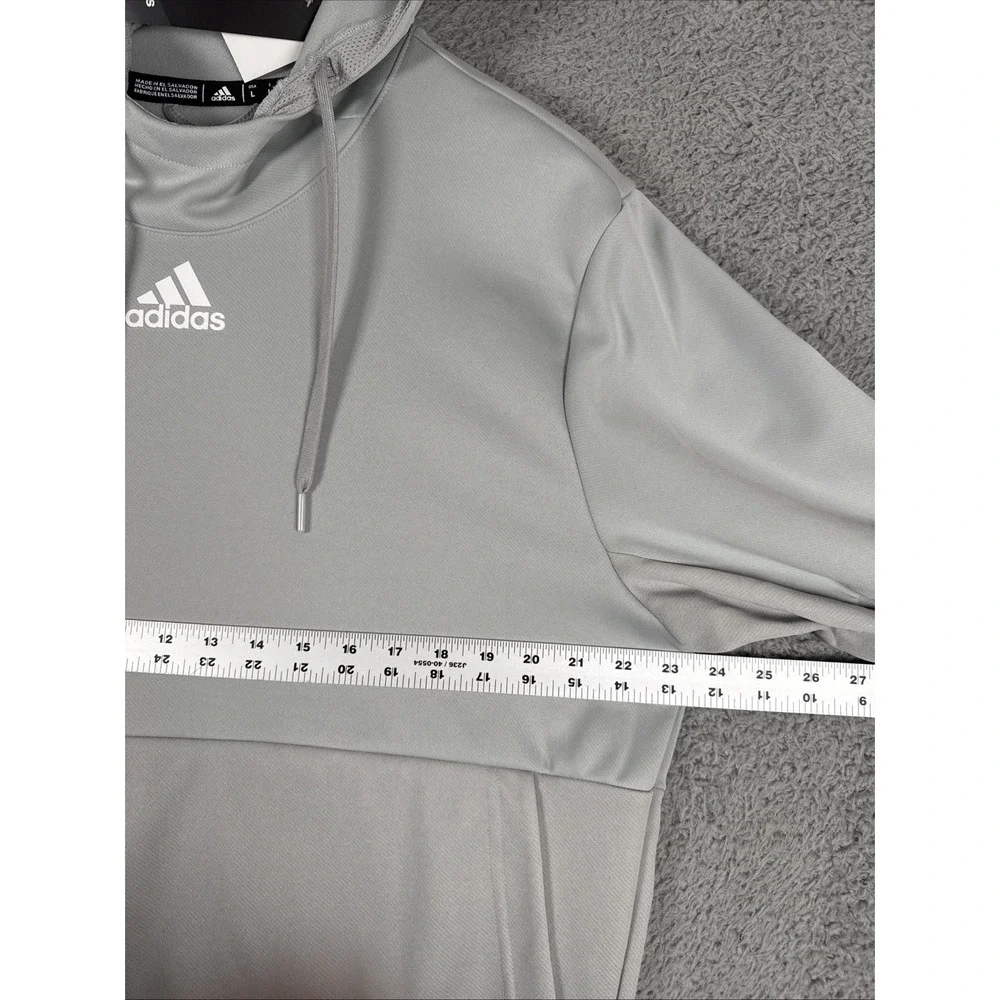 NEW Adidas Team Issue Fleece Pullover Hoodie Sweatshirt Mens Large‎ Gray