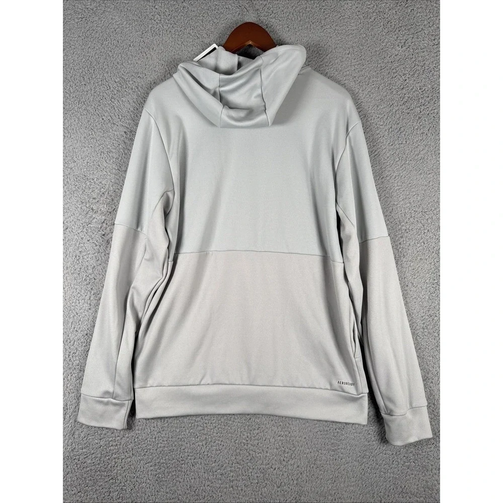 NEW Adidas Team Issue Fleece Pullover Hoodie Sweatshirt Mens Large‎ Gray