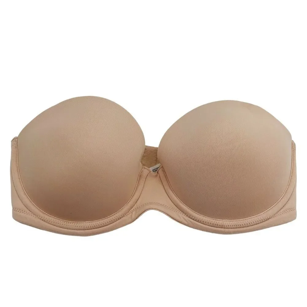 Wacoal red carpet beige underwire lined strapless bra size 30DD