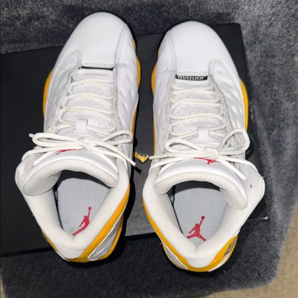 Air. Jordan Retro 13 White Yellow red Sneakers